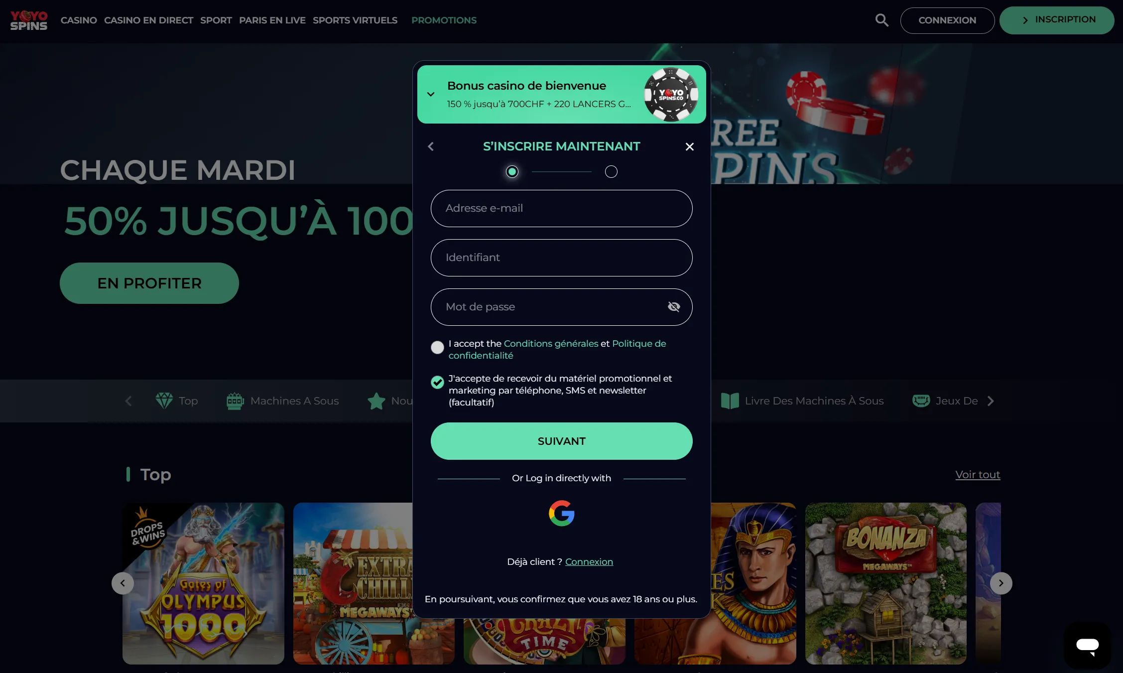 Étapes simples pour s'inscrire