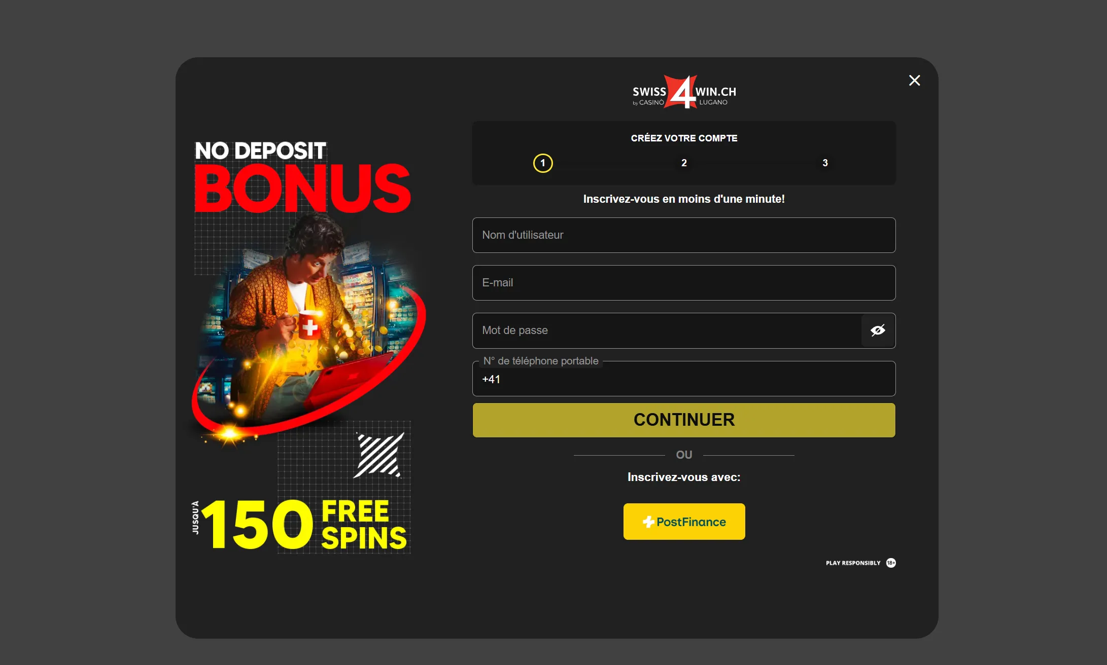 Étapes d'inscription simples et sécurisées
