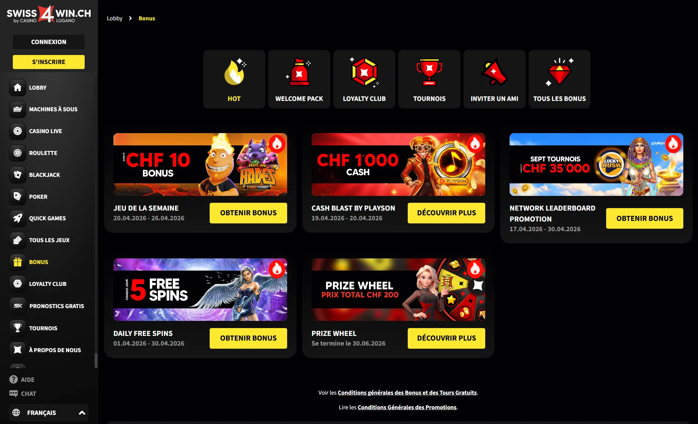 Les bonus casino Suisse : tout savoir avant de miser